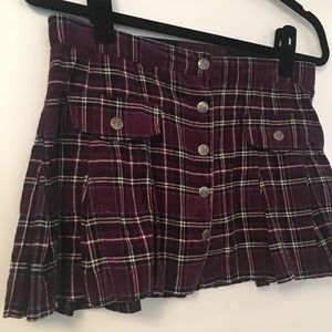 Tripp NYC Plaid Button Front Skirt